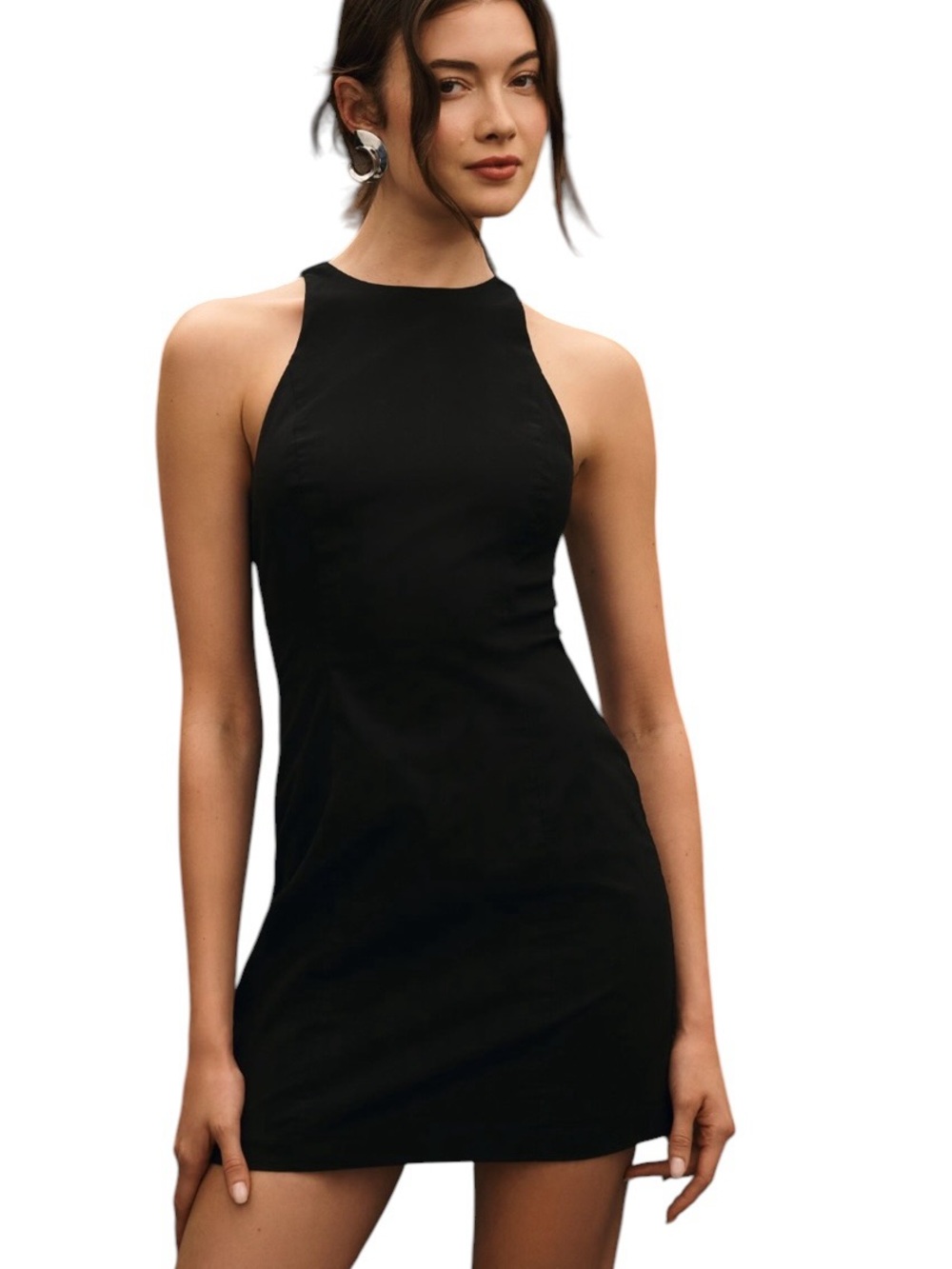 Anthropologie Maeve Black Halter Mini Dress Size XS LBD New